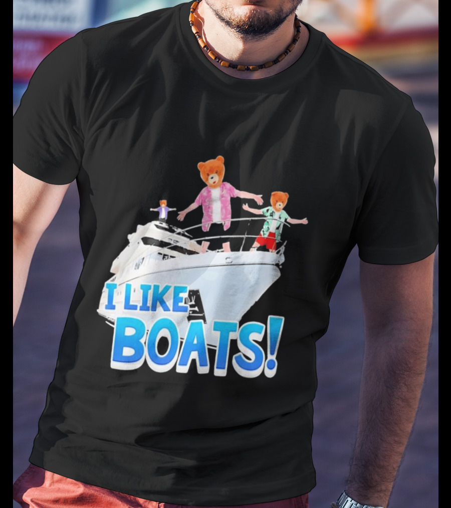 Bearhead I Like Boats Teddy Bears On Yacht T-Shirt