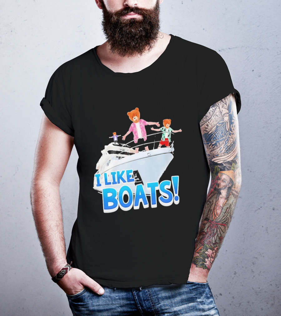 Bearhead I Like Boats Teddy Bears On Yacht T-Shirt