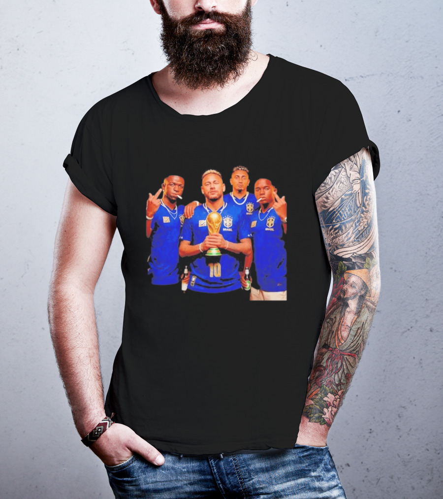 Brazil Fc Players Holding Trophy T-Shirt