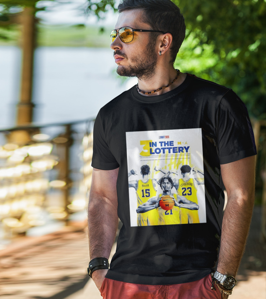 3 In The Lottery NBA Draft 2026 Mara Lendeborg Morez Johnson Michigan T-Shirt