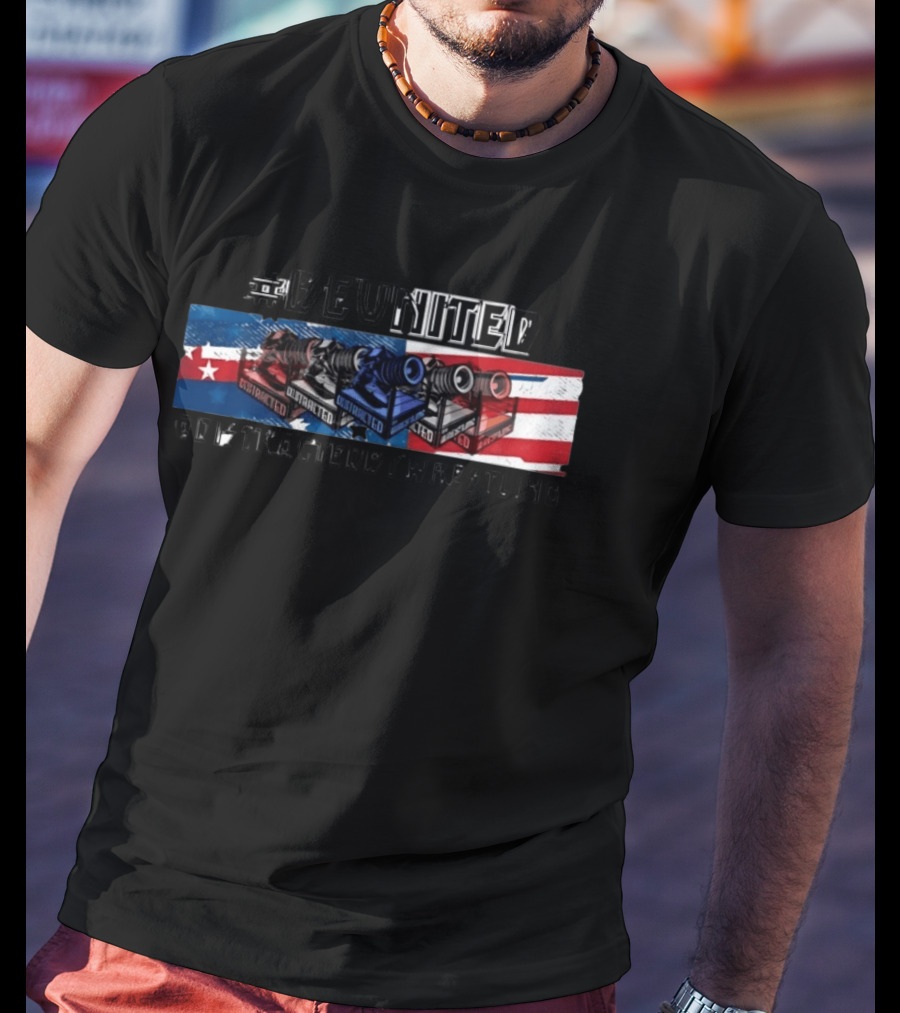 #BEUNITED Distracted By Wrestling Flag And Camera T-Shirt
