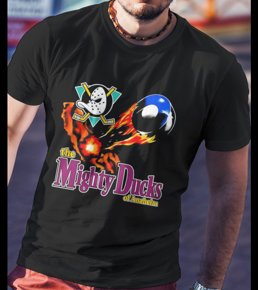 Mighty Ducks The Mighty Ducks Of Anaheim Exploding Puck Logo Hockey Team T-Shirt