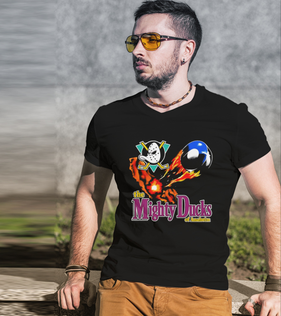 Mighty Ducks The Mighty Ducks Of Anaheim Exploding Puck Logo Hockey Team T-Shirt