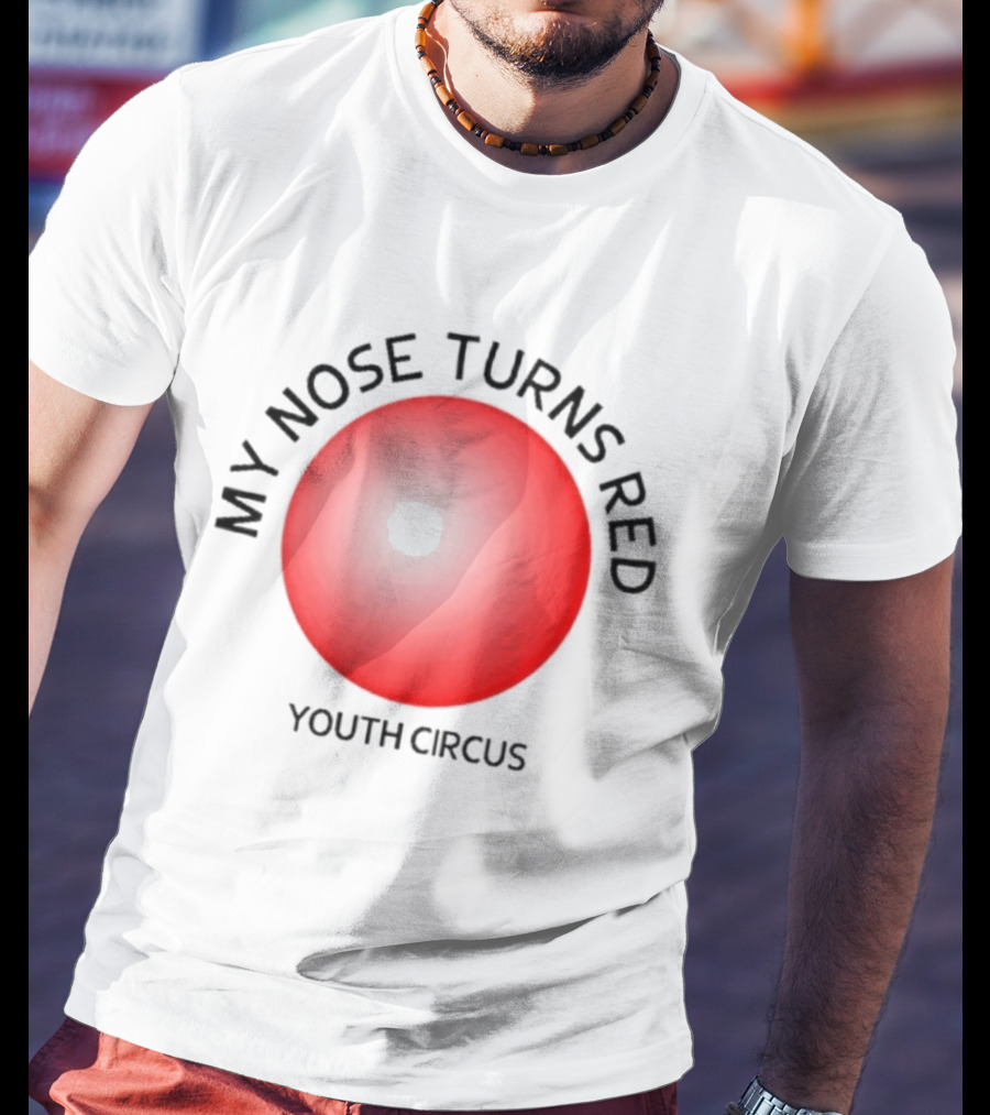 My Nose Turns Red Youth Circus Vibrant Red Nose T-Shirt