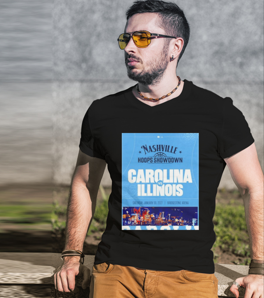 Nashville Hoops Showdown Carolina Vs Illinois Saturday January 30 2027 Bridgestone Arena T-Shirt
