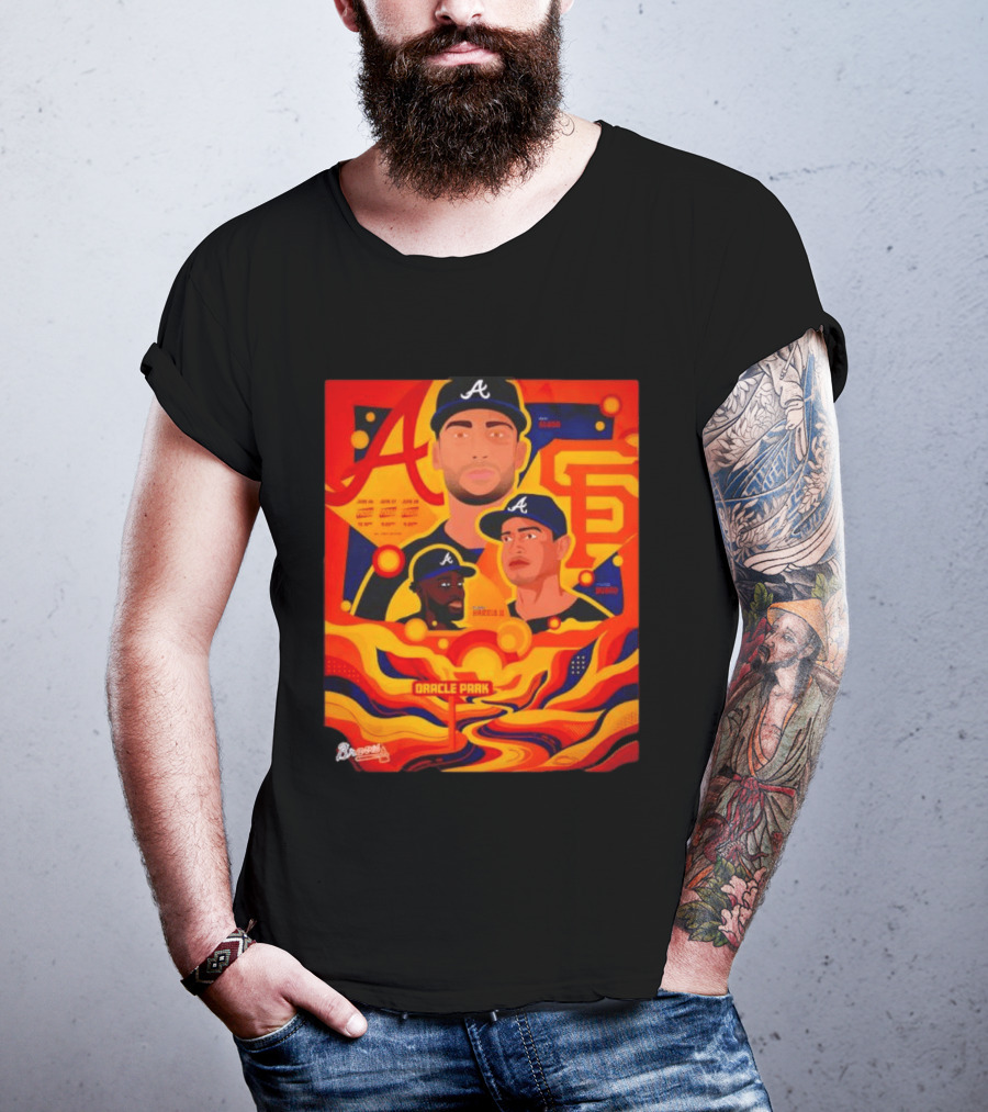 Atlanta Braves Vs. Giants Oracle Park Series Olson Dubon Harris II T-Shirt