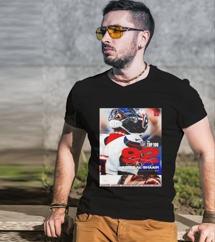 Houston Texans Azeez Al Shaair 92 NFL Top 100 Linebacker T-Shirt