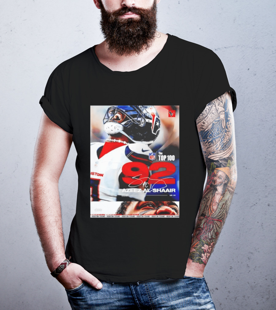 Houston Texans Azeez Al Shaair 92 NFL Top 100 Linebacker T-Shirt