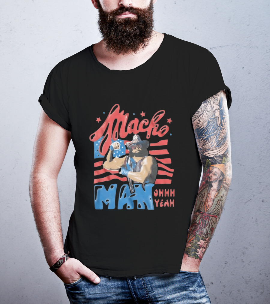 Macho Man Randy Savage American Flag Ohhh Yeah Independence Day T-Shirt