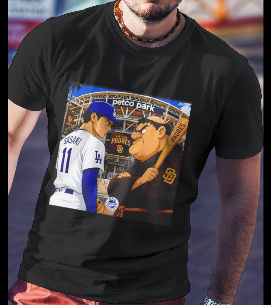 Petco Park Los Angeles Dodgers Sasaki San Diego Padres Anime Style Showdown T-Shirt