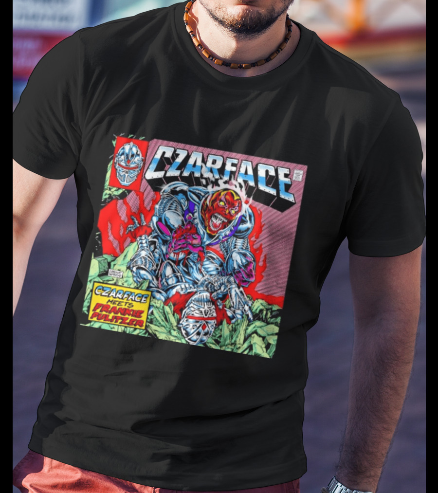 Czarface Meets Frankie Pulitzer Comic Book Cover Art Villain Battle Scene T-Shirt