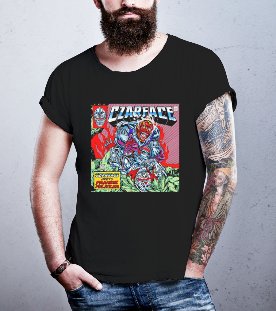 Czarface Meets Frankie Pulitzer Comic Book Cover Art Villain Battle Scene T-Shirt