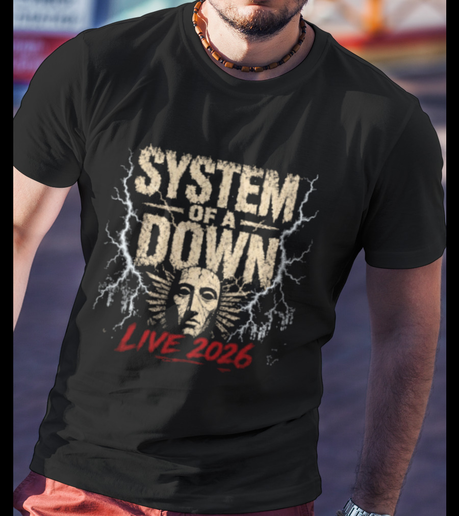 System Of A Down Live 2026 Tour Mask Music Band Rock Metal Concert T-Shirt