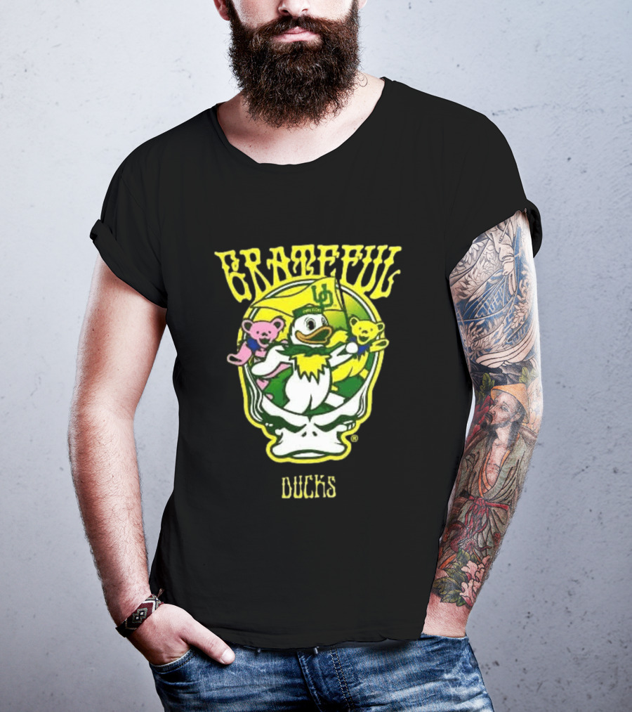 GratefulDucks Oregon Ducks 2025 Football Team Collaboration T-Shirt
