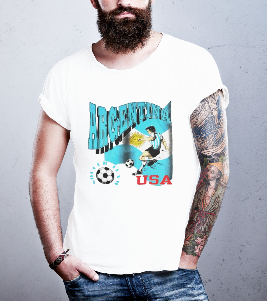 Argentina National Football Maradona Sun Of May USA Soccer T-Shirt