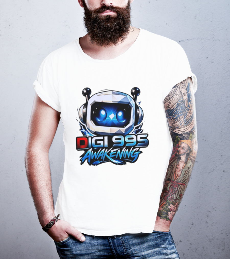 Digi 995 Awakening Robot Gaming Blue Eyes Technology T-Shirt