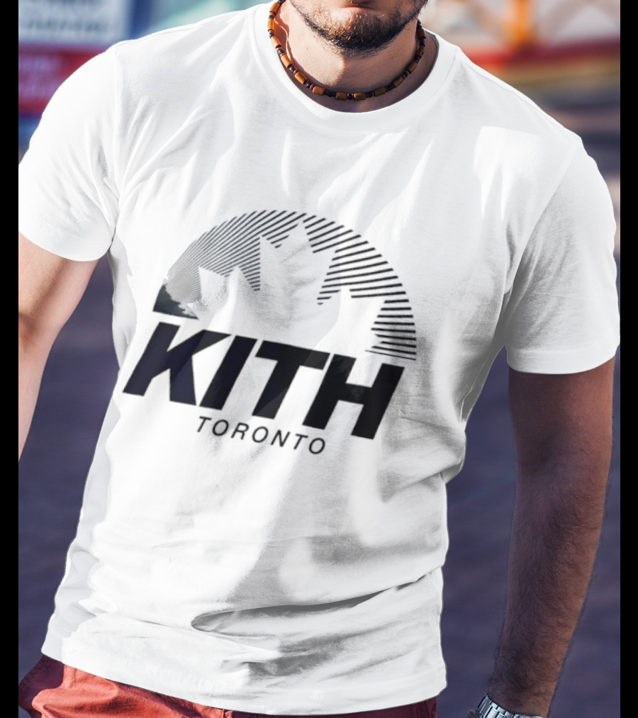 Kith Toronto Maple Leaf Striped Design Collaboration T-Shirt