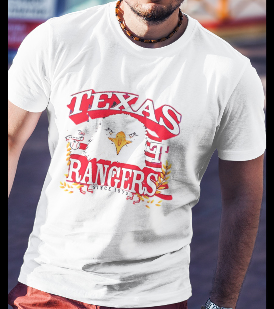 Texas Rangers Eagle American Flag Since 1972 T-Shirt