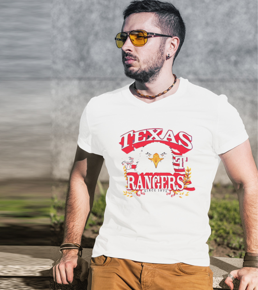 Texas Rangers Eagle American Flag Since 1972 T-Shirt