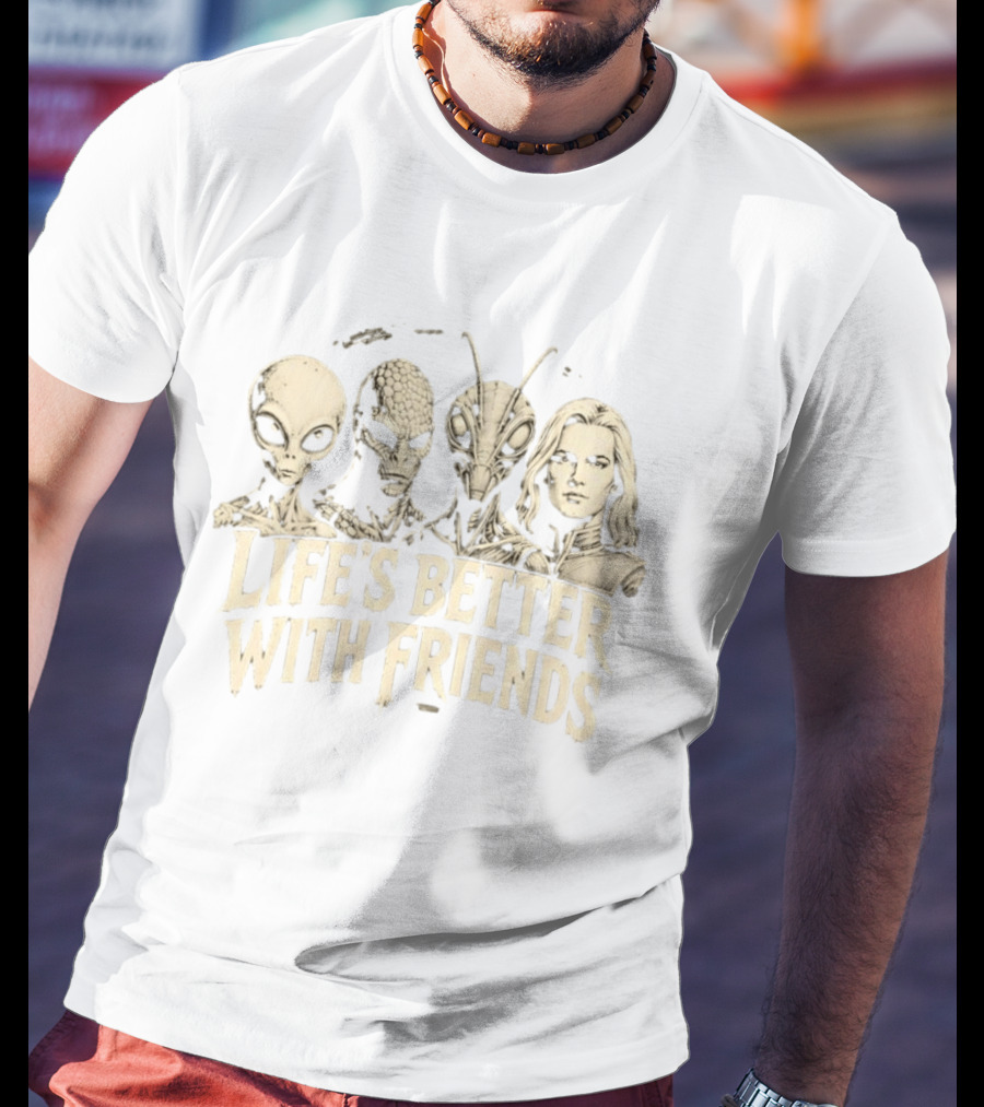 Life's Better With Friends Alien Characters T-Shirt