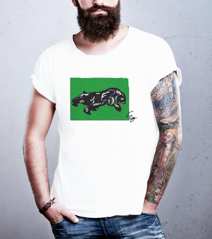 Mako Komuro 2026 Black And Purple Bear On Green T-Shirt
