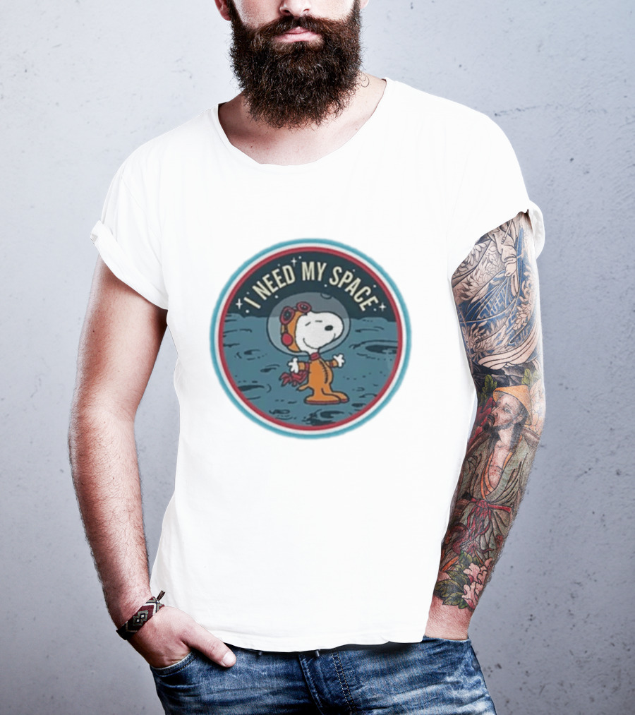 Peanuts Snoopy Astronaut I Need My Space Moon Exploration T-Shirt