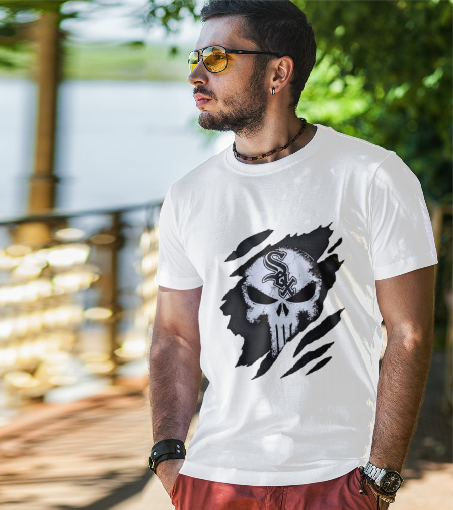 Chicago White Sox Punisher Skull Mashup T-Shirt