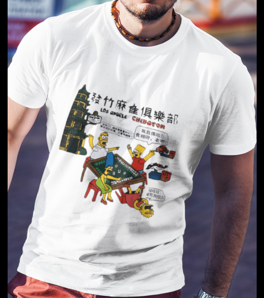 Simpsons Mahjong Club Los Angeles Chinatown T-Shirt