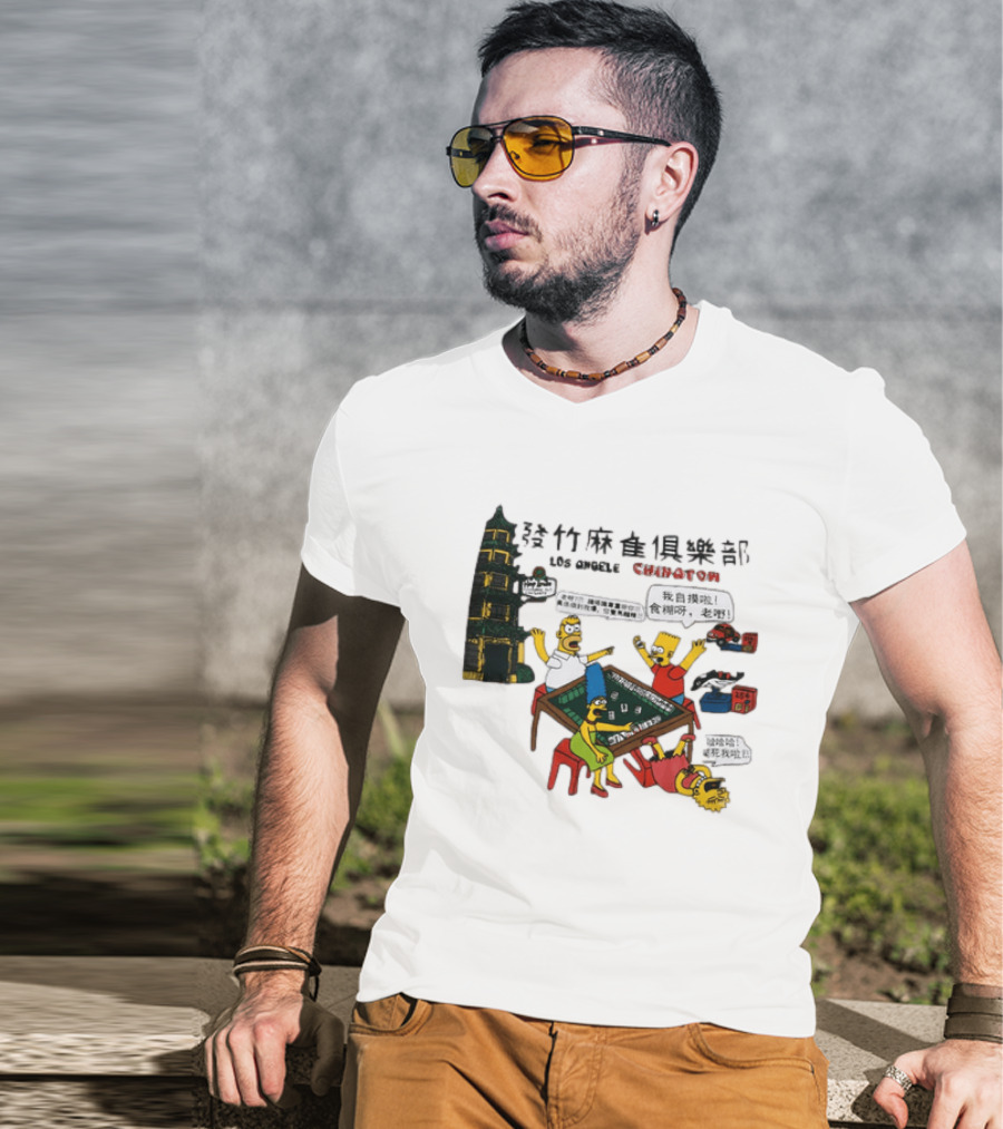Simpsons Mahjong Club Los Angeles Chinatown T-Shirt