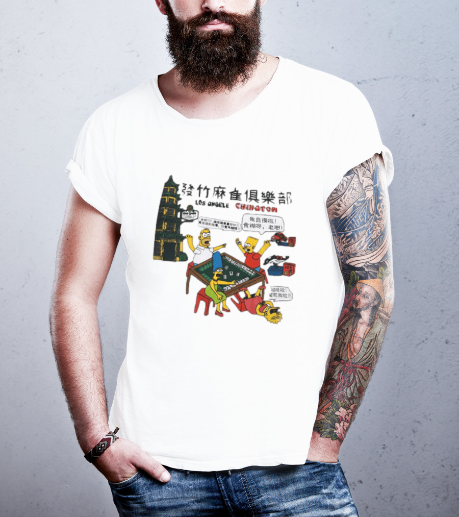 Simpsons Mahjong Club Los Angeles Chinatown T-Shirt