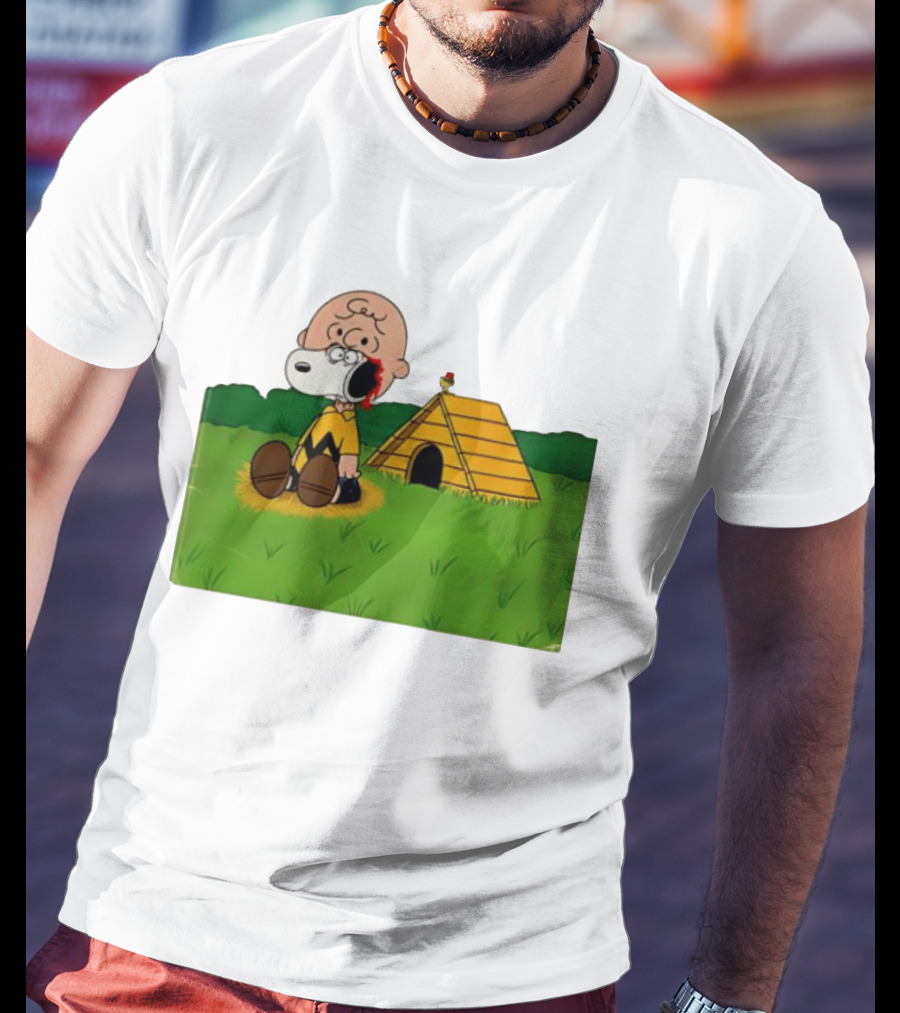 Snoopy Charlie Brown Midsommar Crossover Scene With Doghouse And Woodstock T-Shirt
