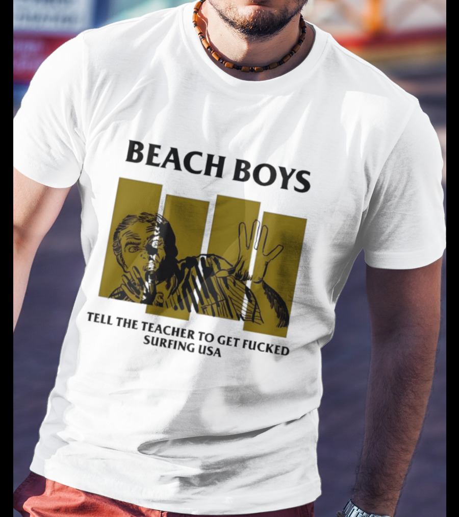 Beach Boys Tell The Teacher To Get Fucked Surfing USA Vintage Comic T-Shirt