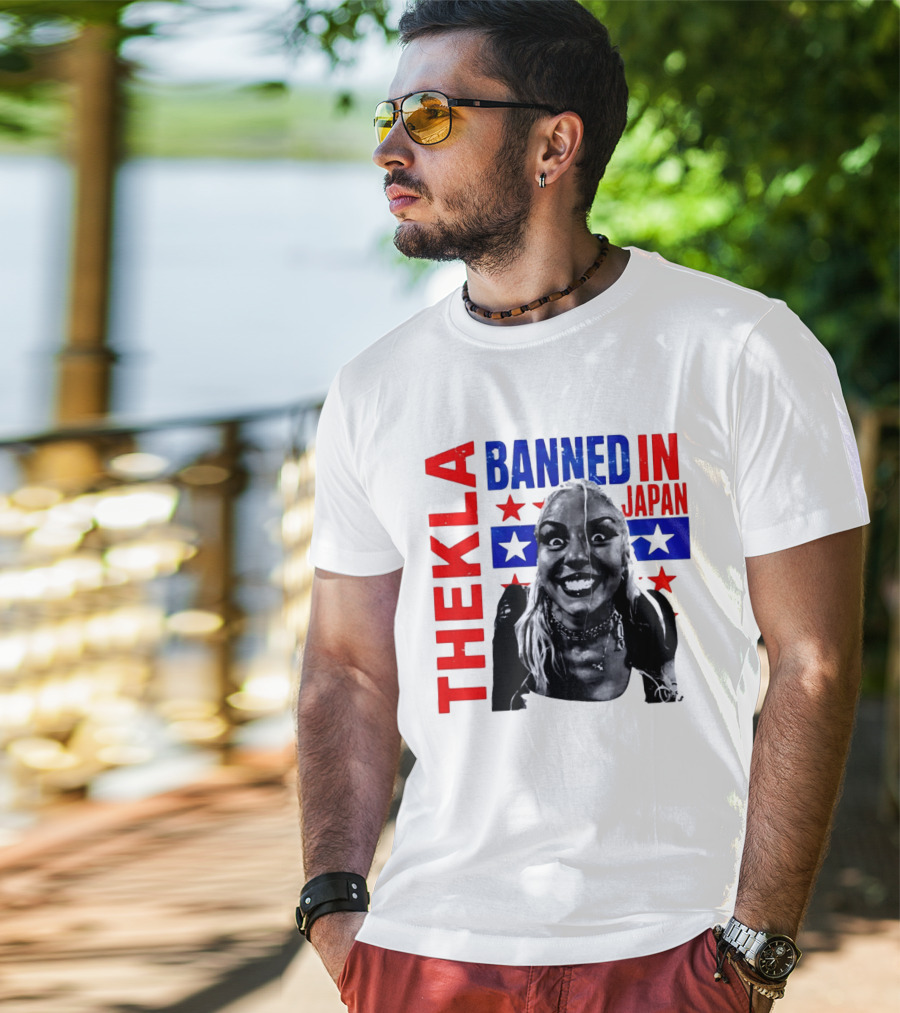 Thekla Banned In Japan Bold Red Blue Stars T-Shirt