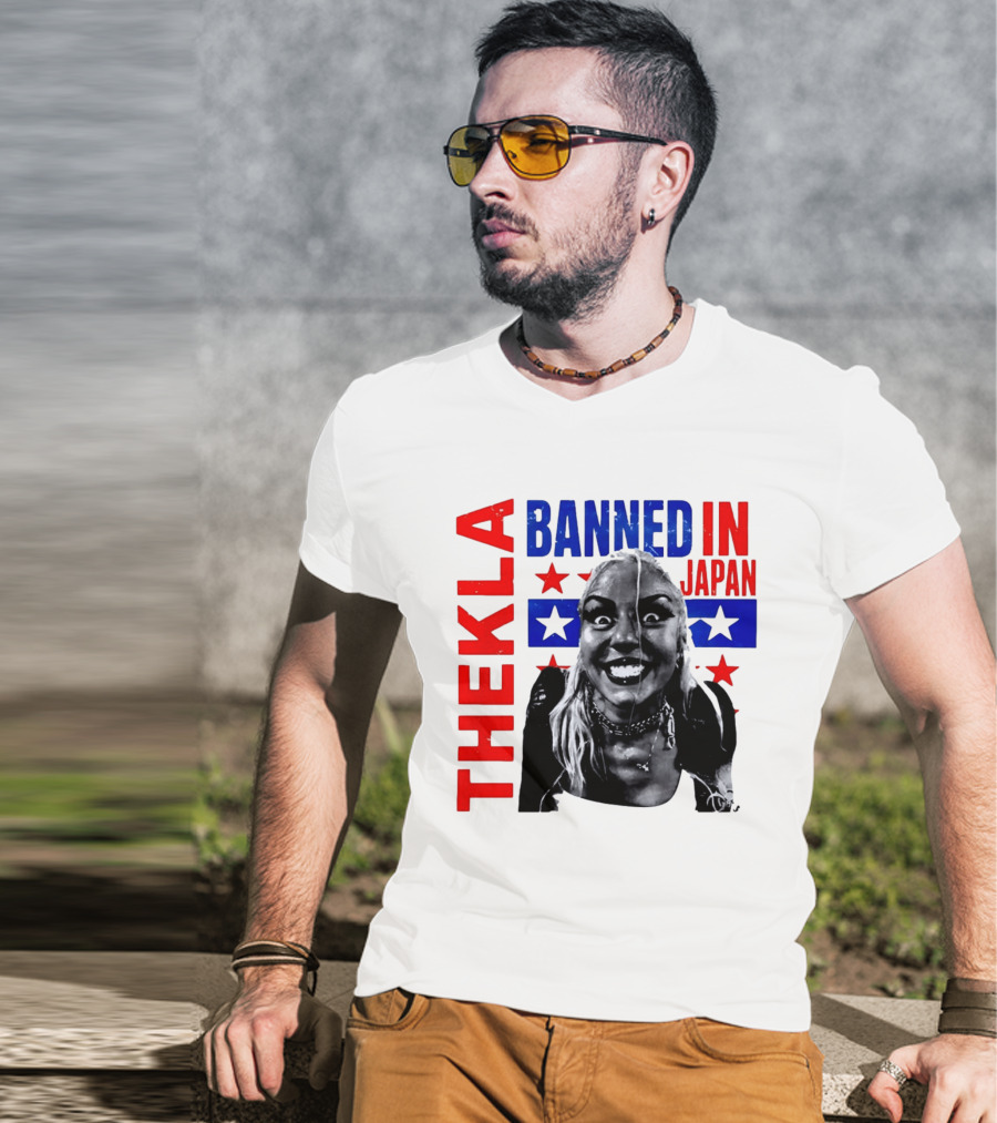 Thekla Banned In Japan Bold Red Blue Stars T-Shirt