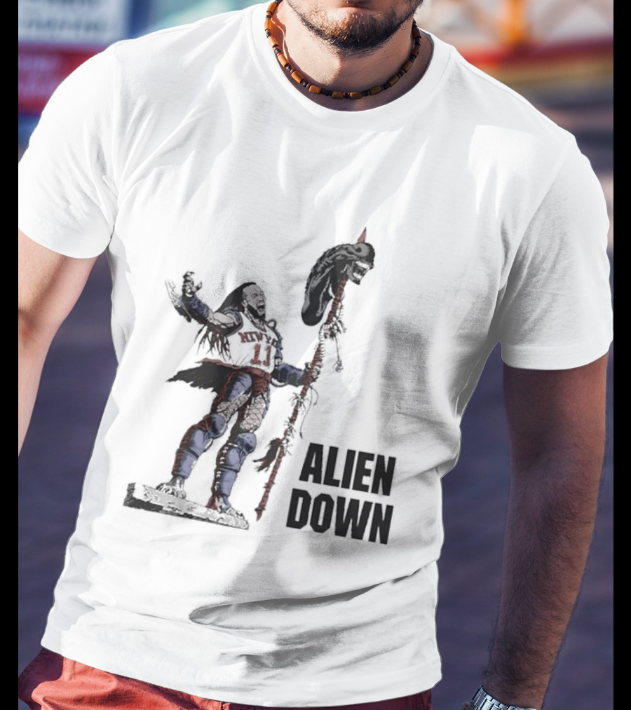 Jalen Brunson Alien Down Knicks Beat Spurs T-Shirt