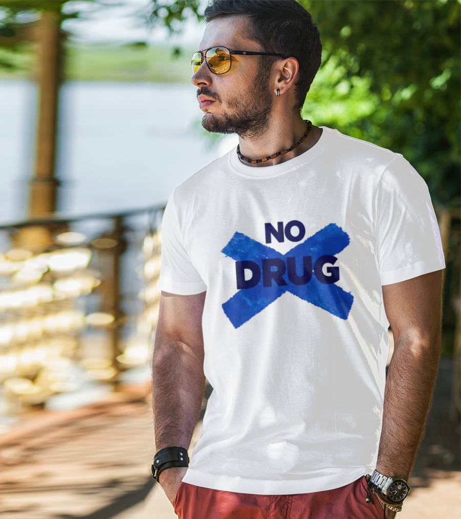 Maradona No Drug Blue Cross Message T-Shirt