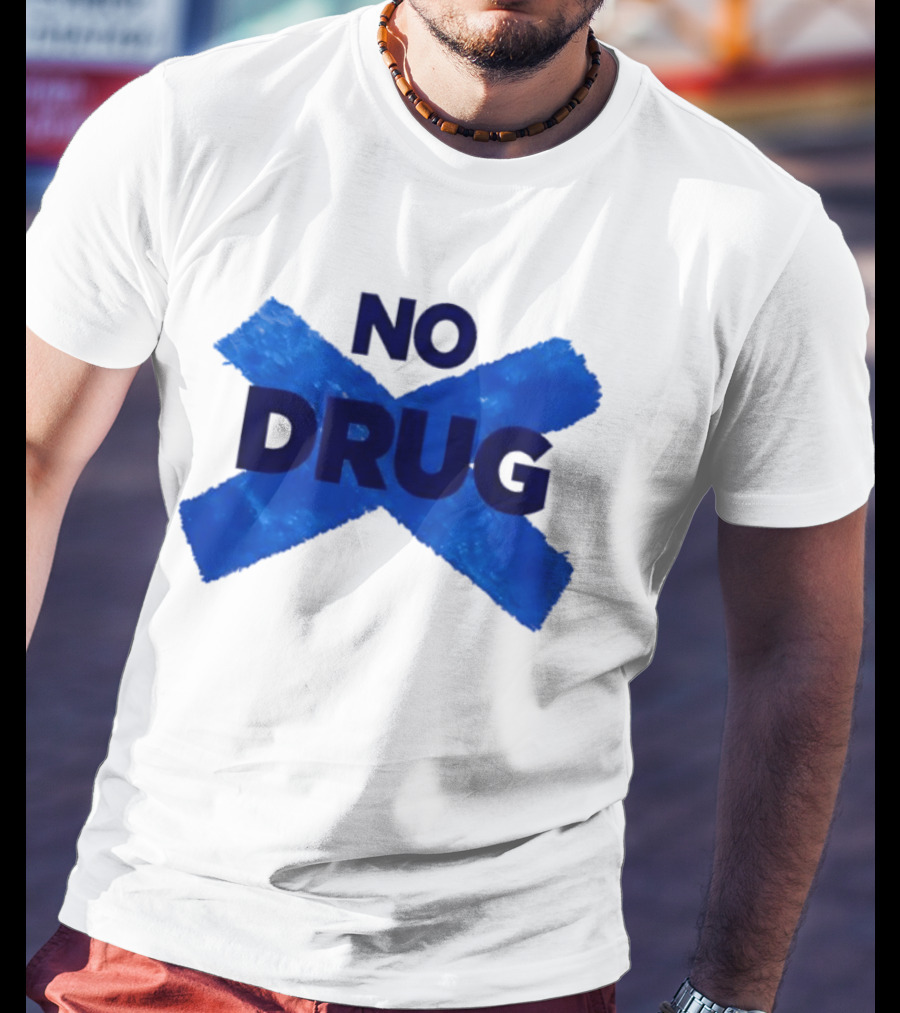 Maradona No Drug Blue Cross Message T-Shirt