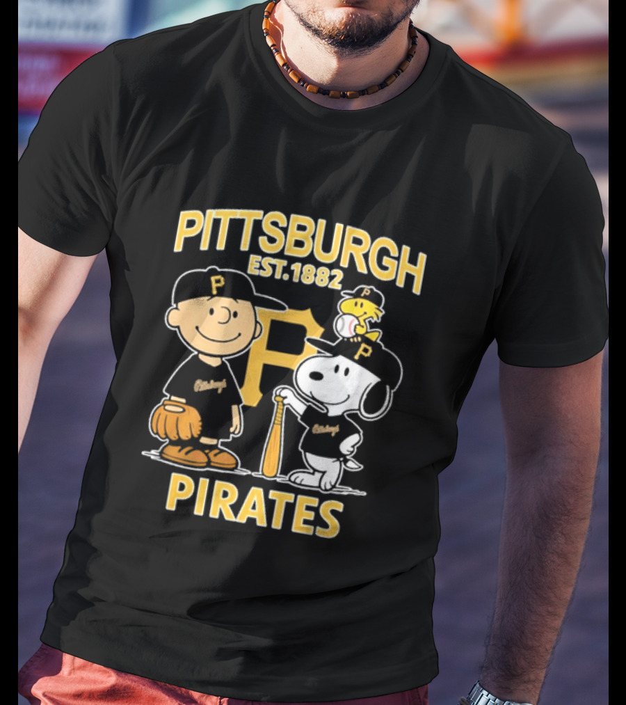 Pittsburgh Pirates EST 1882 Snoopy Characters Baseball Fan Merch T-Shirt