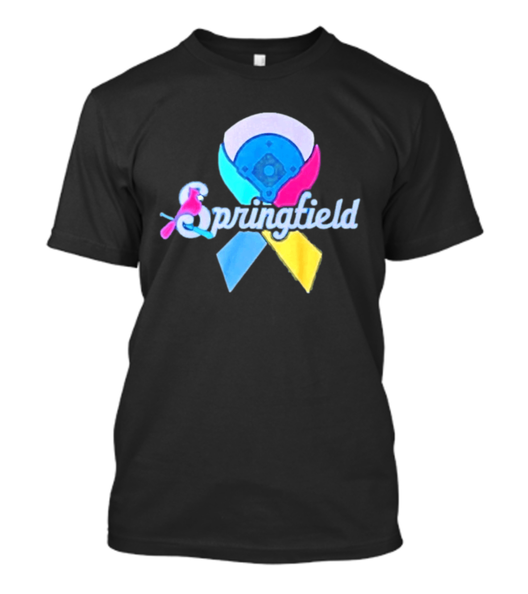 Springfield Baseball Ribbon Against Cancer Cardinal T-Shirt