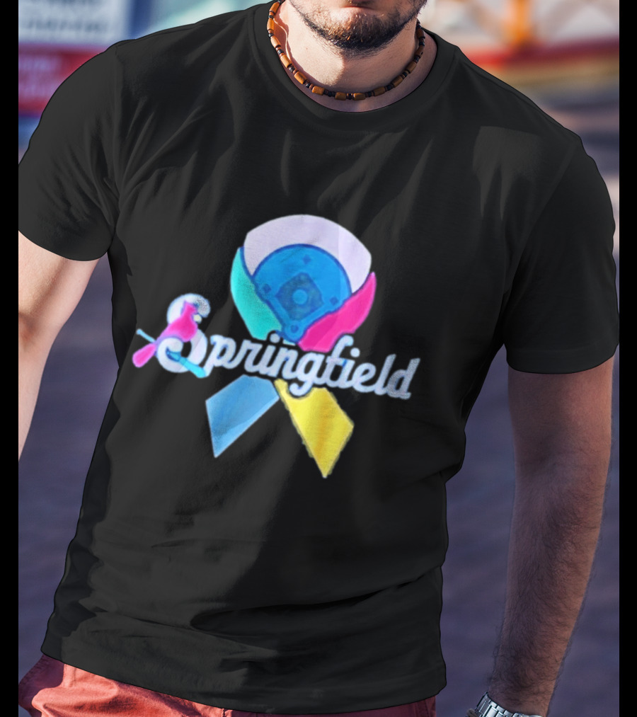 Springfield Baseball Ribbon Against Cancer Cardinal T-Shirt