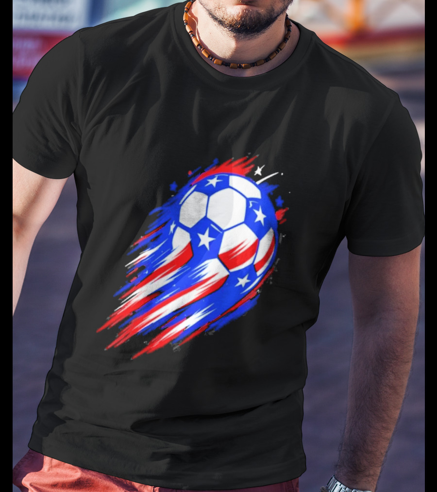 USA Cup 2026 Soccer Ball Stars And Stripes Brush Stroke T-Shirt
