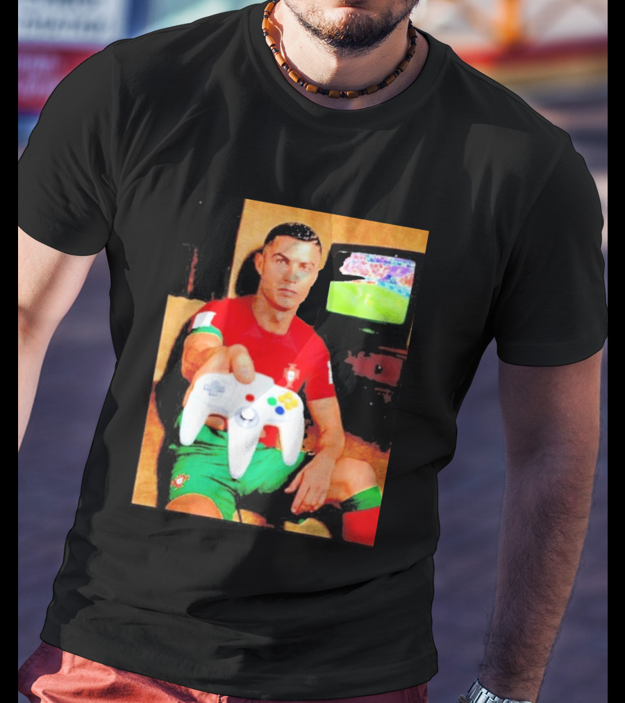 Cristiano Ronaldo Portugal National Team Soccer Gaming Controller Retro Gamer T-Shirt
