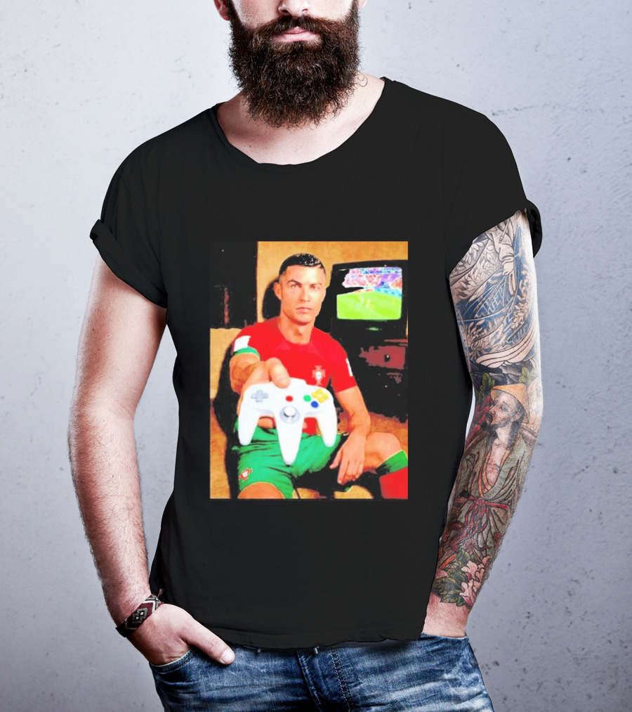 Cristiano Ronaldo Portugal National Team Soccer Gaming Controller Retro Gamer T-Shirt