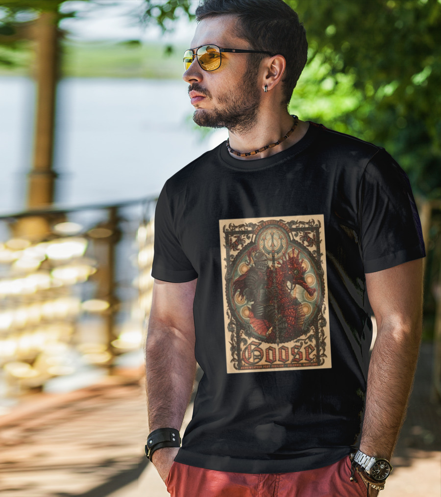 Goose June 28 2026 Merriweather Post Pavilion Columbia Maryland Knight And Dragon Trident T-Shirt