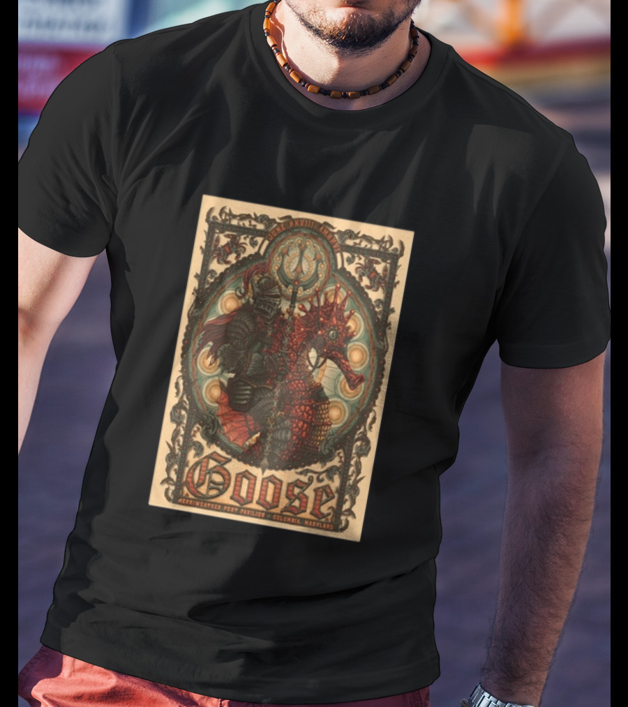 Goose June 28 2026 Merriweather Post Pavilion Columbia Maryland Knight And Dragon Trident T-Shirt