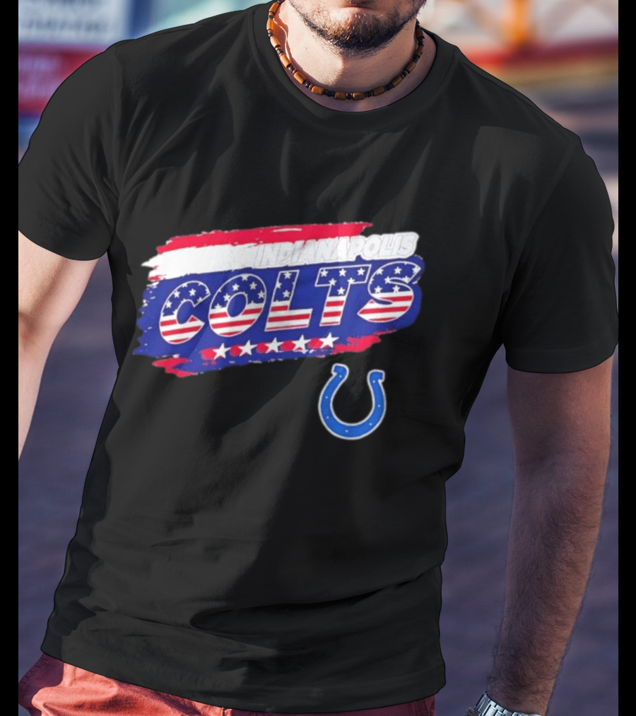 Indianapolis Colts American Flag Stars Stripes Patriotic T-Shirt