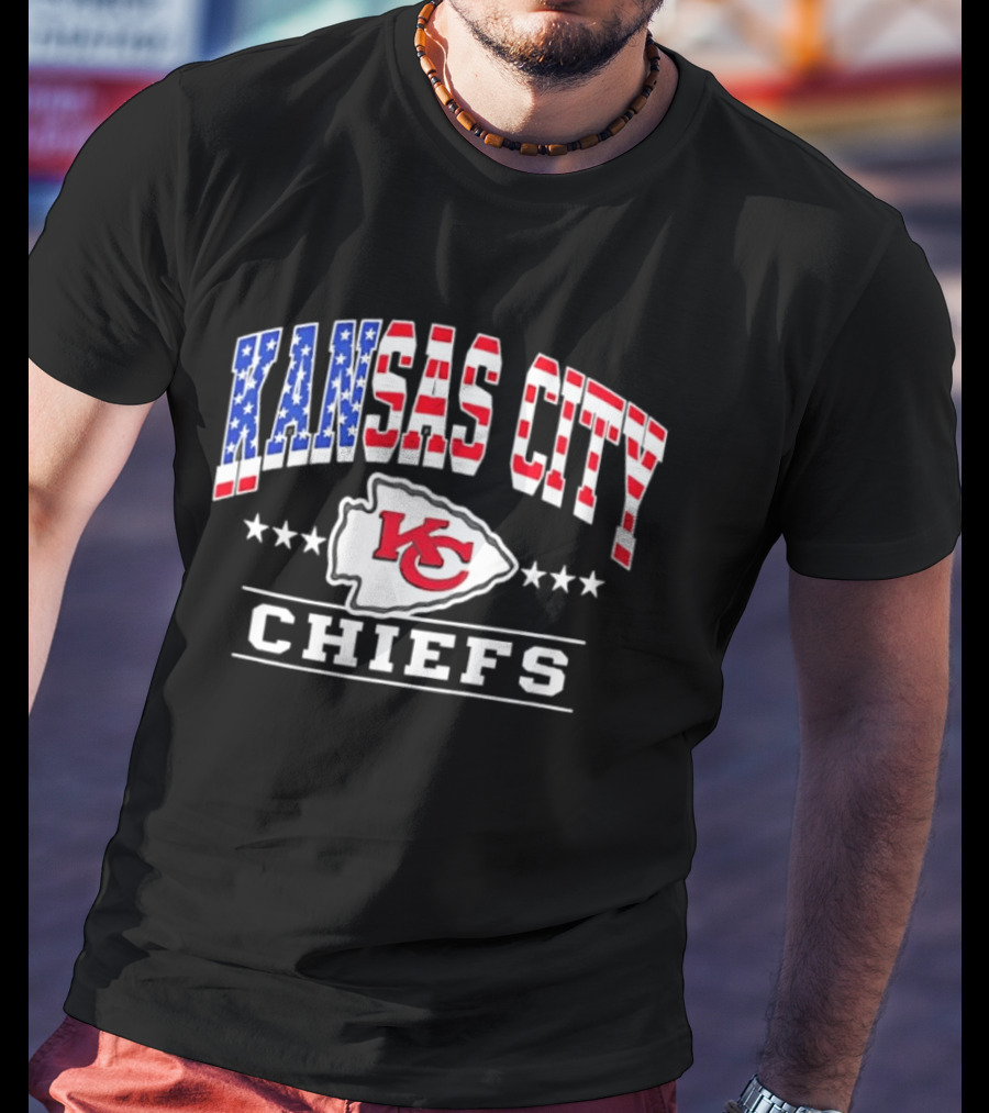 Kansas City Chiefs Americana Patriotic Flag Stars T-Shirt