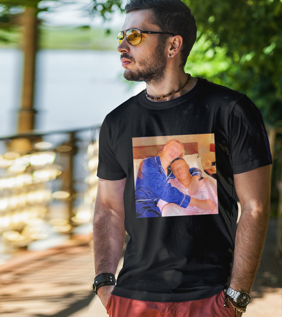 Kylian Mbappé Erling Haaland Pajama Party Soccer Stars Relaxing Together T-Shirt