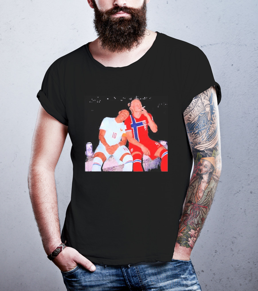 Kylian Mbappé France 10 Erling Haaland Norway 9 Soccer Friendship Fan T-Shirt