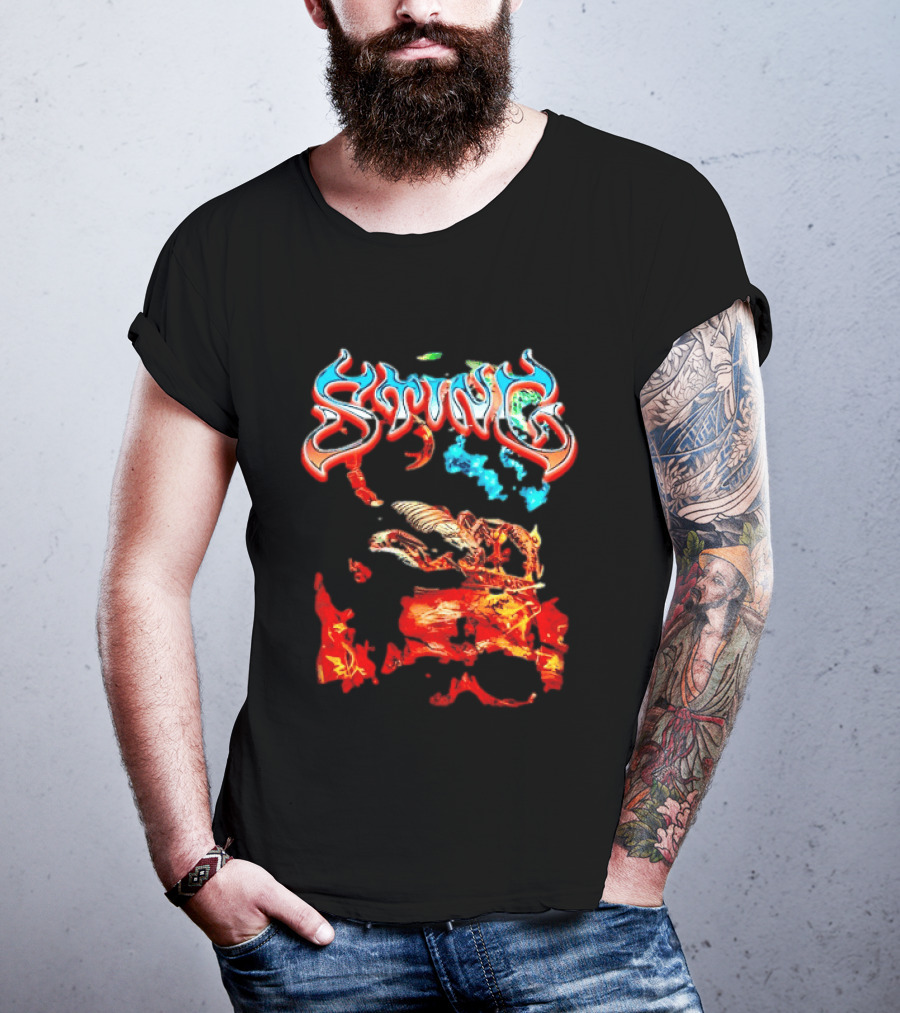 Sting Scorpion Skull Flaming Space T-Shirt